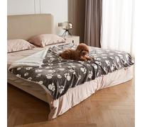 Pawsee Coperta impermeabile per cani con stampa a zampe, asciugamano in pile Sherpa lavabile per divano letto esterno 200 x 150 cm