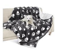 Pawsee Coperta impermeabile per cani con stampa a zampe, lavabile in pile Sherpa asciugamano per cani per divano letto esterno impermeabile copriletto copridivano, copridivano, 127 x 75 cm