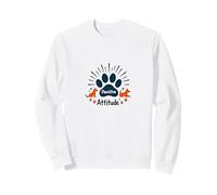 Pawsitive Attitude Dog Lover Pet Felpa, Unisex per Adulti, Bianco, S