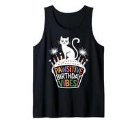 Pawsitive Birthday Vibes Cat Design Canotta
