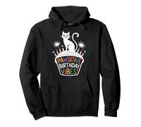 Pawsitive Birthday Vibes Cat Design Felpa con Cappuccio