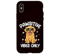 Pawsitive Vibes Only Dog Lover Art Custodia per iPhone X/XS