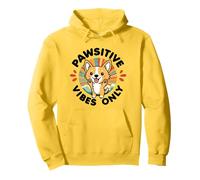 Pawsitive Vibes Solo Carino Kawaii Corgi Motivazione positiva Felpa con Cappuccio