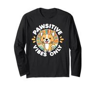 Pawsitive Vibes Solo Carino Kawaii Corgi Motivazione positiva Maglia a Manica