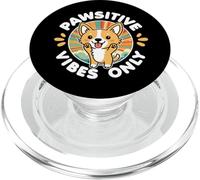 Pawsitive Vibes Solo Carino Kawaii Corgi Motivazione positiva PopSockets PopGrip per MagSafe