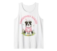 Pawsitively Easter Border Collie Bunny Orecchie Uova Carino Primavera Canotta