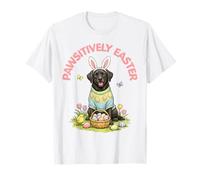 Pawsitively Easter Labrador Retriever Orecchie da Coniglio Uova Primavera Maglietta