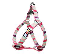 Pawtitas Pettorina step-in regolabile per cani/cuccioli, tinta unita, XS, 1,8 m verde acqua/rosa/viola multicolore