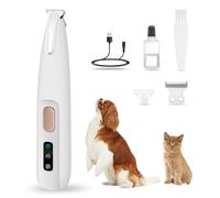PawTrim Pro - Rasoio per zampe, super silenzioso, ricaricabile, con luce LED, impermeabile, senza fili, per cani, gatti, occhi