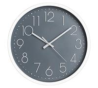 PAWTTY Orologio da Parete 12 Pollici Orologio con Numeri Arabi Silenzioso Senza Ticchettio Orologi da Parete Decorativi Rotondi Grigi per Soggiorno, Camera da Letto, Cucina, Ufficio E Scuola - Grigio