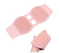 Pawvita Spazzola per la toelettatura degli animali domestici in silicone a due lati, con clip di bloccaggio sul palmo e rimozione della pelliccia, per massaggi asciutti e bagnati su cani e gatti, 29,5