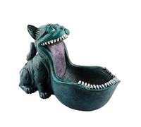PawwJoy Ciotola per chiavi a forma di gatto per tavolo d'ingresso, ciotola decorativa con grande bocca scultura, ciotola per caramelle per libreria di compleanno, gatto blu