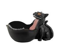 PawwJoy Ciotola per chiavi di gatto, per tavolo d'ingresso, ciotola decorativa a bocca grande, scultura per caramelle, per compleanno, libreria - gatto nero