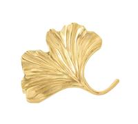 PawwJoy Ginkgo - Pomello a forma di foglia in ottone per cassetti, elegante accessorio decorativo per credenza, cassettiera, libreria, armadio da cucina, 6 x 5,3 cm, oro