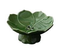 PawwJoy Lotus - Ciotola per frutta in ceramica con design drenante, vassoio multiuso per snack da 16 cm, per bancone della cucina, decorazione per la casa in campagna, verde