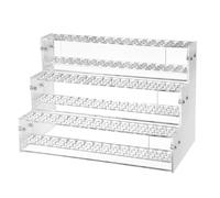 PawwJoy Portapenne in acrilico a 3 ripiani con 144 scomparti, espositore per matite, pennelli per trucco, pennelli per sopracciglia, pennelli per sopracciglia, trasparente, espositore per casa