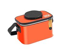 PawwJoy Secchio pieghevole per pesci vivi, con tracolla, in EVA, pieghevole, organizer per pesca, campeggio, picnic, 30 x 20 x 20 cm, colore arancione