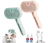 Pawzium Pets, Pawzium Pets Hair Removal Brush Comb, SteamGlide Cat Grooming Comb, 3-In-1 Spray Hair Removal Steam Brush for Dogs, Cats & Small Animals (Mix3,2PCS)