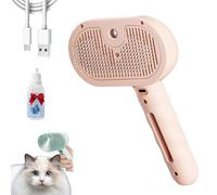 Pawzium Pets, Pawzium Pets Hair Removal Brush Comb, SteamGlide Cat Grooming Comb, 3-In-1 Spray Hair Removal Steam Brush for Dogs, Cats & Small Animals (Pink,1PC)