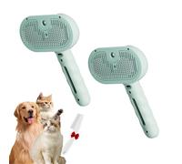 Pawzium Pets, Self-Cleaning Spray Cat Brush for Shedding, 3 in 1 Pet Steam Brush for Cat Dog Long Short Haired, Water Mist Hair Removal Comb, for Dogs and Cats, Remove Tangled (Green #2)