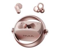 PAXA 2 in 1 a Cuffie Auricolari Aperte Clip per Orecchie Aperte, Bluetooth 6.0 Zero Ritardo, Ultra-Lunga 140 Ore, Riconoscimento Automatico L/R, Hi-Fi Suono per Lavoro Fitness Corsa, Ctbuds Rosa Oro