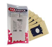 Paxanpax VB201, sacchetti di carta compatibili tipo S-Bag per Electrolux, AEG, Philips, Tornado, Volta 'E200' (confezione da 5), marrone