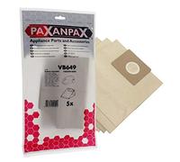 Paxanpax VB649 Sacchetti di Carta compatibili per Morphy Richards Premair, Handy, Power Champ, Storm, Performair, Fusion, Family, Profile, Animali Domestici, Serie Vinto (Confezione da 5), Marrone