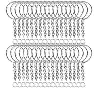 PAXCOO Tonver - 150 anelli portachiavi con catena e anelli di salto, per artigianato (25 mm)