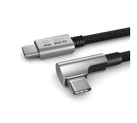 PAXO Cavo da USB C a USB C da 0,2 m, cavo di ricarica rapida 100W Power Delivery 20V/5A PD 3.0, 10 Gbps - Cavo dati ad alta velocità USB 3.2 Gen2x1, elegante spina angolata, nero