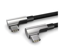 PAXO Cavo da USB C a USB C da 0,5 m, cavo di ricarica rapida 100W Power Delivery 20V/5A PD 3.0, 10 Gbps - Cavo dati ad alta velocità USB 3.2 Gen2x1, spina angolata, nero