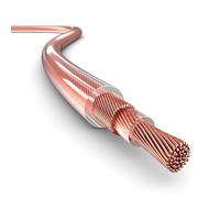 PAXO Cavo per altoparlanti coassiale da 10 m, 2 x 1,5 mm², OFC/rame puro, cavo per altoparlanti HiFi compatto e flessibile con diametro di 5,5 mm, trasparente