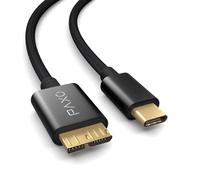 PAXO Cavo USB C-MICRO USB 3.2 Gen2 da 3 m in Nylon, 10Gbit/s, per HDD, Dati e Ricarica - Nero
