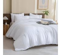 Paxrac Set di biancheria da letto per letto queen size, 3 pezzi, bianco senza tempo, in stile bohémien, leggero, tinta unita, morbido e traspirante, per tutte le stagioni (piumino 228 x 228 cm e 2