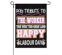 Pay Tribute To The Workers That Built This Great Land Happy Labour Day Bandiera Da Esterno Appendere Bandiera All'Aperto Moda Bandiere Da Giardino Per Prato Festival Sport 30X45cm