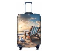 PAYDYLONA Bella copertura per bagagli da viaggio con stampa blu cielo e mare, antigraffio, impermeabile e antipolvere, un must da viaggio, bianco, L