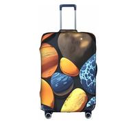 PAYDYLONA Copertura per bagaglio da viaggio con stampa di ciottoli gialli, antigraffio, impermeabile e antipolvere, un must da viaggio, bianco, M