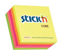 Payless-Stick N 76 x 76 mm, Neon Cube Sticky Note, colori assortiti