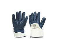 PAYPER 0732 Guanti spalmati da lavoro di sicurezza protettivi 100% cotone jersey NBR con manichetta resistenti manipolazioni pesanti materiali taglienti Blu (10)
