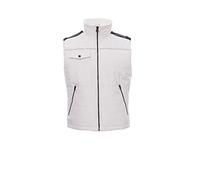 PAYPER AIRSPACE 2.0 Gilet da Lavoro Unisex Uomo Donna 100% Poliestere Retro Sagomato Tasche Esterne Chiusura Zip Porta Smartphone Badge Interno Imbottitura Fodera Bianco (L)