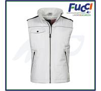 PAYPER AIRSPACE 2.0 Gilet da Lavoro Unisex Uomo Donna 100% Poliestere Retro Sagomato Tasche Esterne Chiusura Zip Porta Smartphone Badge Interno Imbottitura Fodera Bianco (XXL)