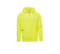 PAYPER Atlanta+ Felpa da Uomo con Cappuccio e Taschino Zip, Colore: Giallo Fluo, Taglia: 5XL