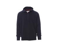 PAYPER Austin Felpa da Lavoro Uomo 100% Cotone Mezza Chiusura Zip Manica Raglan Polsini Vita in Costina Blu Navy (M)