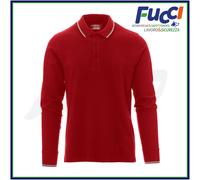 Payper AVIAZIONE Polo Unisex Manica Lunga 100% Cotone Piquet Profilo Tricolore