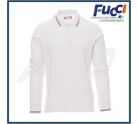 Payper AVIAZIONE Polo Unisex Manica Lunga 100% Cotone Piquet Profilo Tricolore