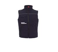 PAYPER Azua 2.0 Gilet da Lavoro Unisex Uomo Donna Poliestere Retro Sagomato Tasche Esterne Chiusura Zip Porta Smartphone Bande Reflex Interno Imbottitura Taglie Forti (Blu Navy, 4XL)