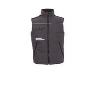 PAYPER Azua 2.0 Gilet da Lavoro Unisex Uomo Donna Poliestere Retro Sagomato Tasche Esterne Chiusura Zip Porta Smartphone Bande Reflex Interno Imbottitura Taglie Forti (Grigio Smoke, 5XL)
