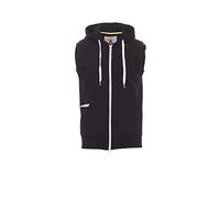 PAYPER Boxer+ Felpa con Cappuccio Senza Maniche da Uomo Misto Cotone Tasche a Marsupio Coulisse a Contrasto Nero (XL)