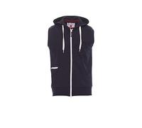 PAYPER Boxer+ Felpa con Cappuccio Senza Maniche da Uomo Misto Cotone Tasche a Marsupio Coulisse a Contrasto Blu Navy (L)