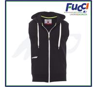 PAYPER Boxer+ Felpa con Cappuccio Senza Maniche da Uomo Misto Cotone Tasche a Marsupio Coulisse a Contrasto Nero (S)