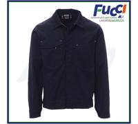 Payper CABIN Giubbino jeans uomo 100% cotone chiusura con bottoni tasche al petto porta smartphone badge penna Blu Navy (XL)